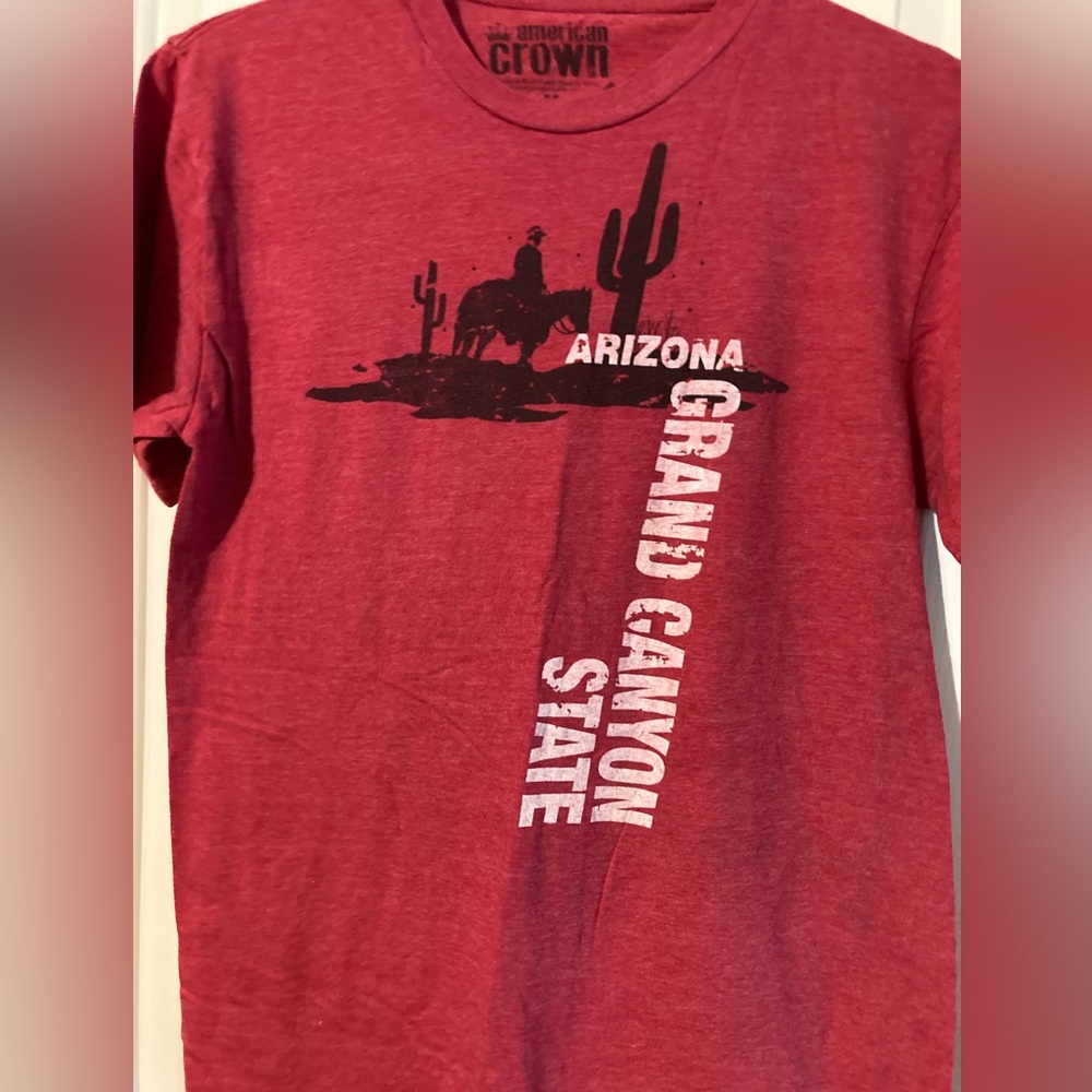 Men’s American Crown Red Arizona Grand Canyon State Tee